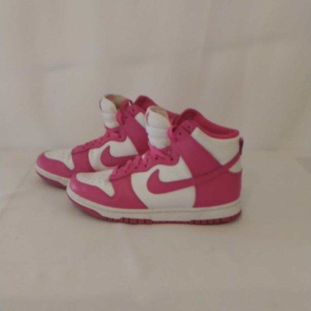 Nike Women's Pink and White High-Top Sneakers